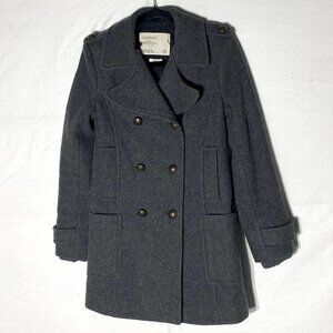 Aritzia Community Grey Re Processed Wool Pea Coat S Academia Twee